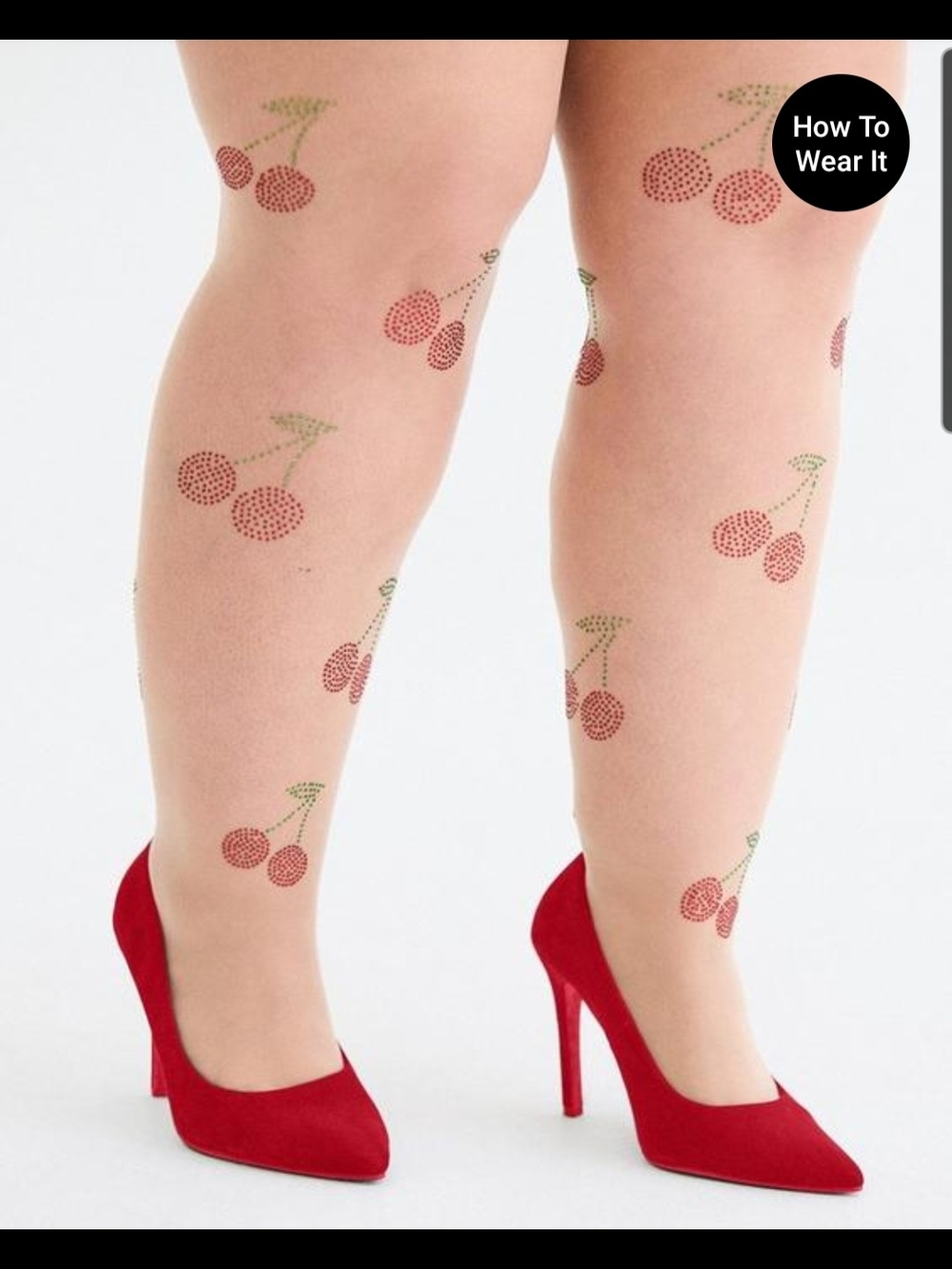 torrid Sheer Cherry Dot Tights in Red and Green